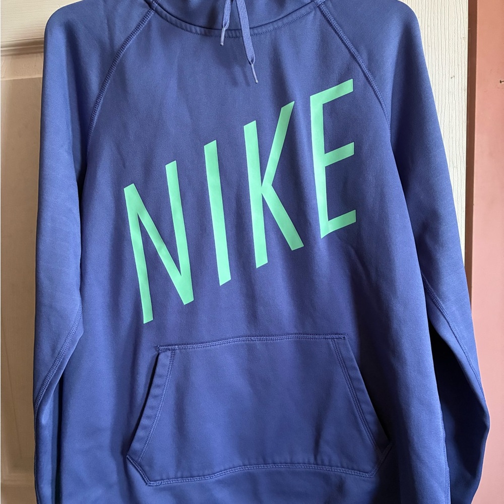 Nike Blue Hoodie with mint Green Logo